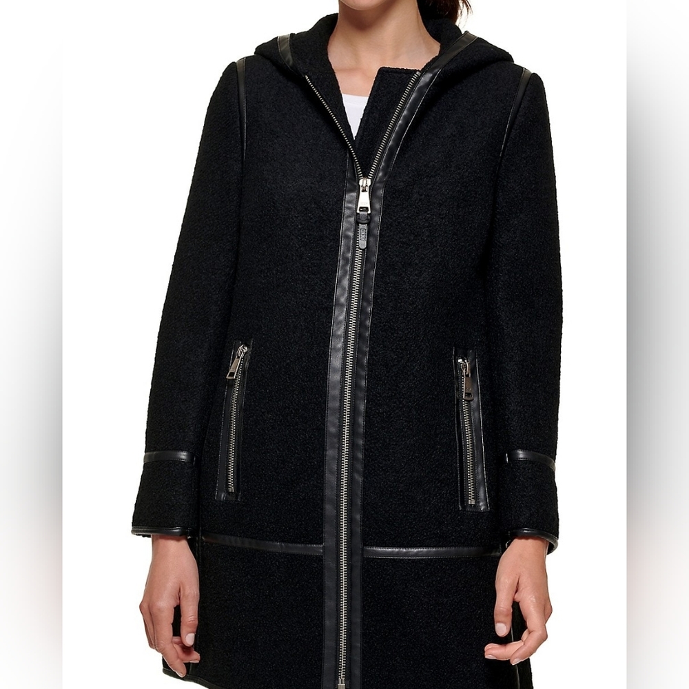 DKNY Boucle Wool Hooded Jacket - Size XS